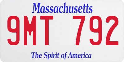 MA license plate 9MT792