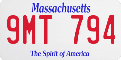 MA license plate 9MT794