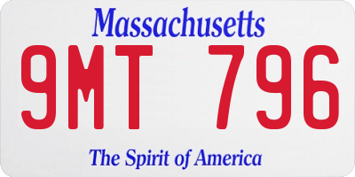 MA license plate 9MT796
