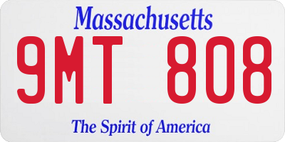 MA license plate 9MT808