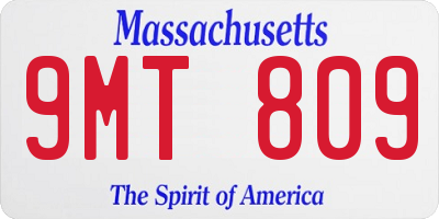 MA license plate 9MT809
