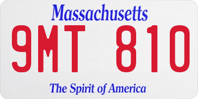 MA license plate 9MT810