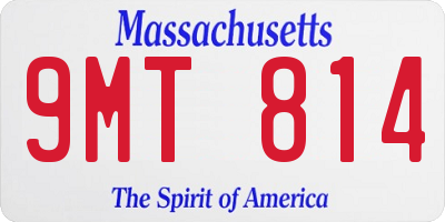 MA license plate 9MT814