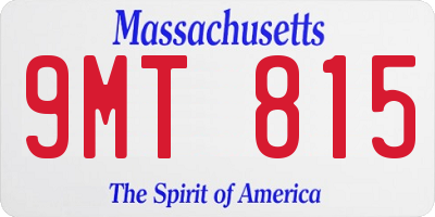 MA license plate 9MT815