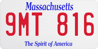MA license plate 9MT816