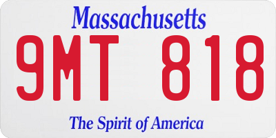 MA license plate 9MT818