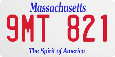 MA license plate 9MT821