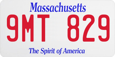 MA license plate 9MT829
