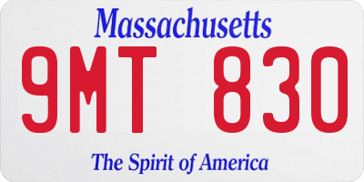 MA license plate 9MT830