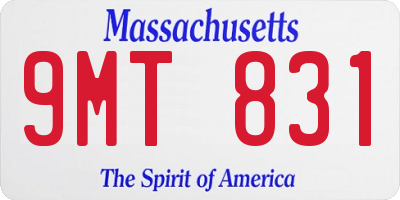 MA license plate 9MT831
