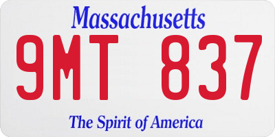 MA license plate 9MT837