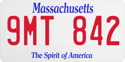 MA license plate 9MT842