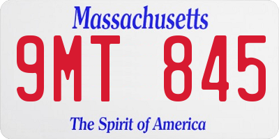 MA license plate 9MT845