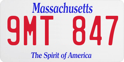 MA license plate 9MT847