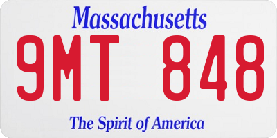 MA license plate 9MT848
