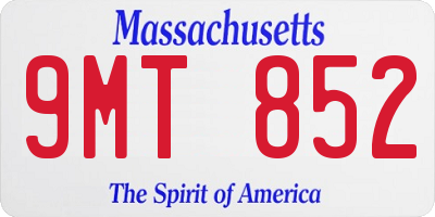 MA license plate 9MT852