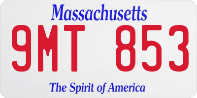 MA license plate 9MT853