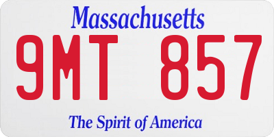 MA license plate 9MT857