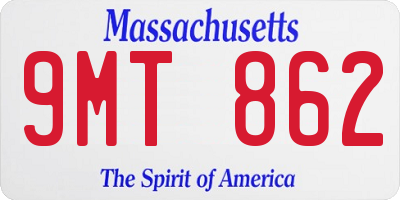 MA license plate 9MT862