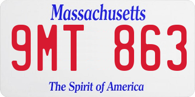 MA license plate 9MT863