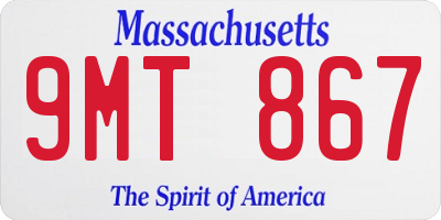MA license plate 9MT867