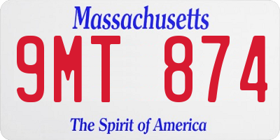 MA license plate 9MT874