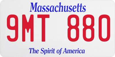 MA license plate 9MT880