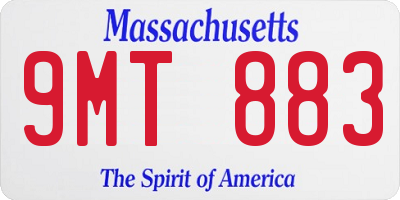 MA license plate 9MT883