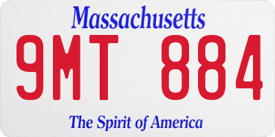 MA license plate 9MT884