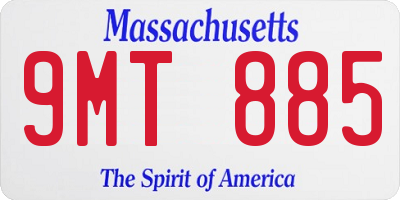 MA license plate 9MT885