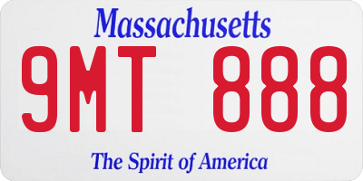 MA license plate 9MT888