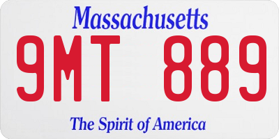 MA license plate 9MT889