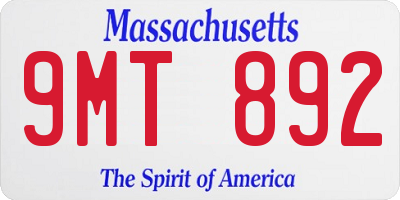 MA license plate 9MT892