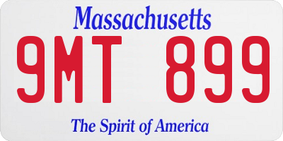 MA license plate 9MT899