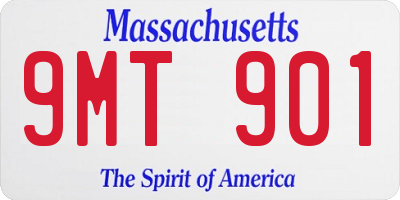 MA license plate 9MT901