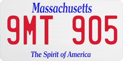 MA license plate 9MT905