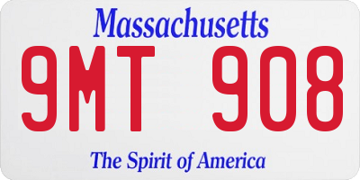 MA license plate 9MT908