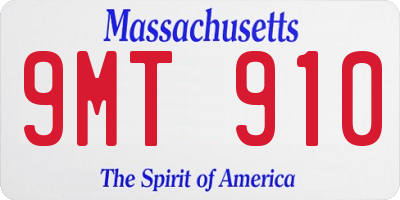 MA license plate 9MT910
