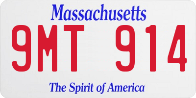 MA license plate 9MT914