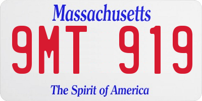 MA license plate 9MT919