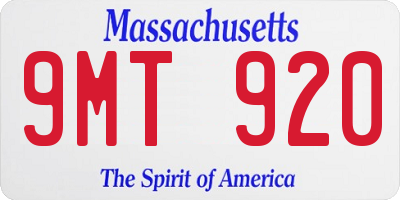 MA license plate 9MT920