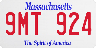MA license plate 9MT924
