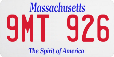 MA license plate 9MT926