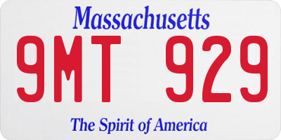 MA license plate 9MT929