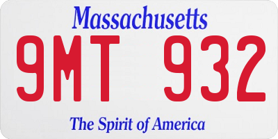 MA license plate 9MT932