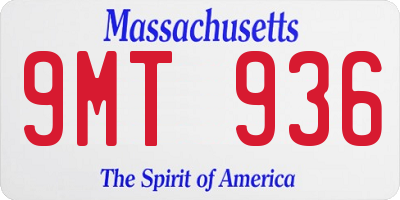 MA license plate 9MT936