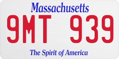 MA license plate 9MT939