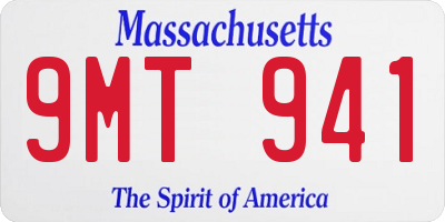 MA license plate 9MT941