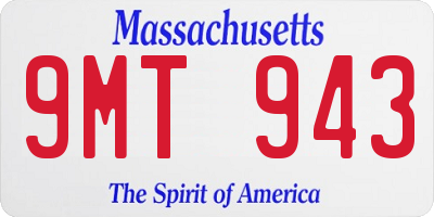 MA license plate 9MT943