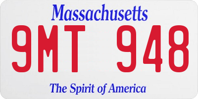 MA license plate 9MT948